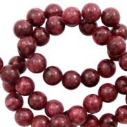 Natural stone beads round 6mm Dark warm red